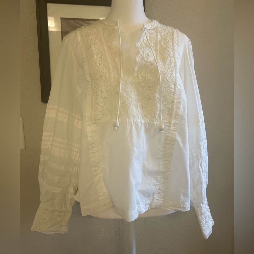 Anthropologie white boho blouse (Bin A4)